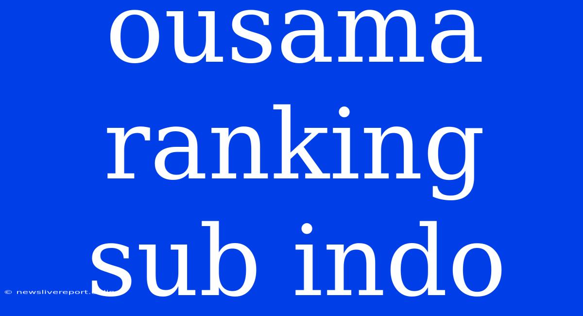 Ousama Ranking Sub Indo