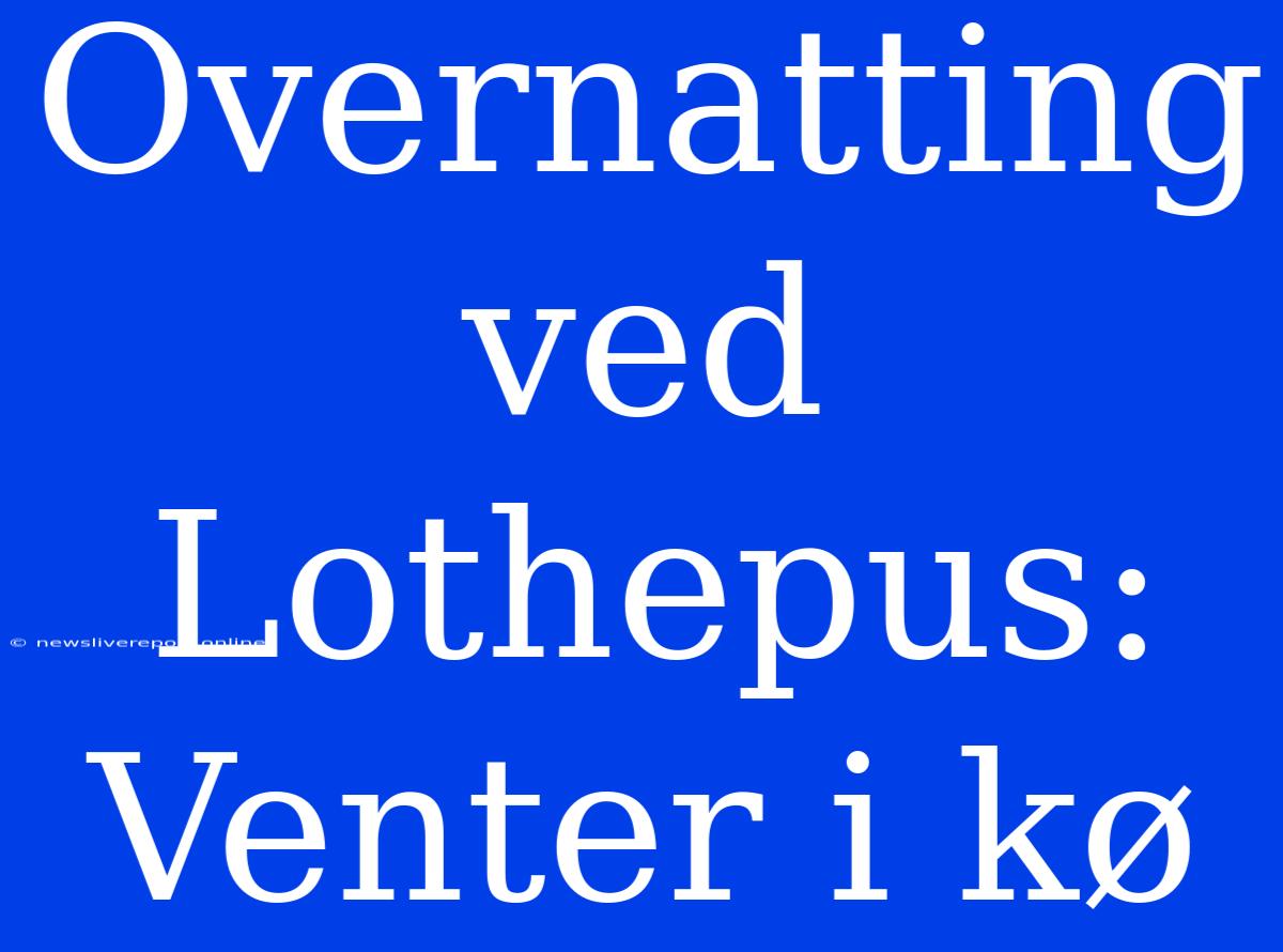 Overnatting Ved Lothepus: Venter I Kø