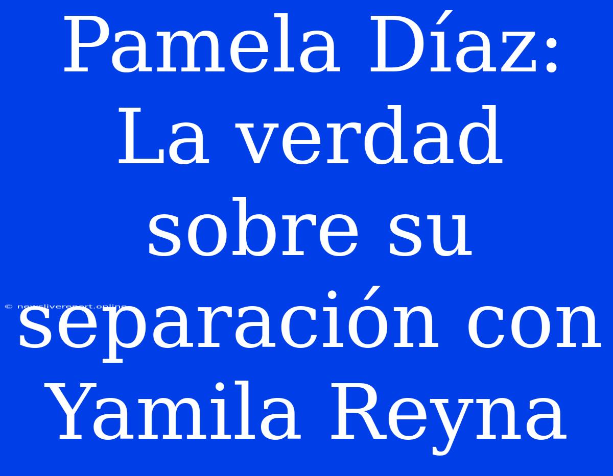 Pamela Díaz: La Verdad Sobre Su Separación Con Yamila Reyna