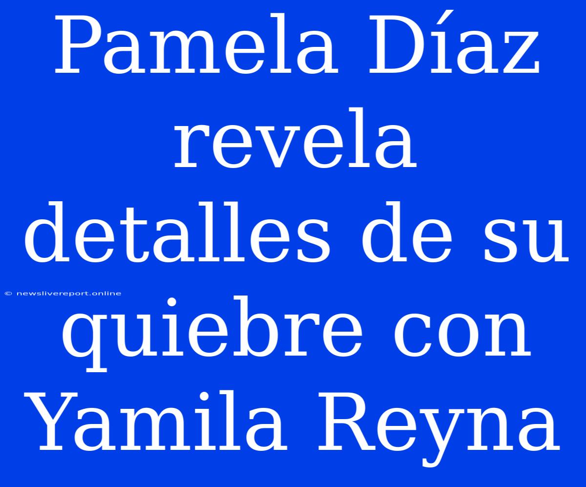 Pamela Díaz Revela Detalles De Su Quiebre Con Yamila Reyna