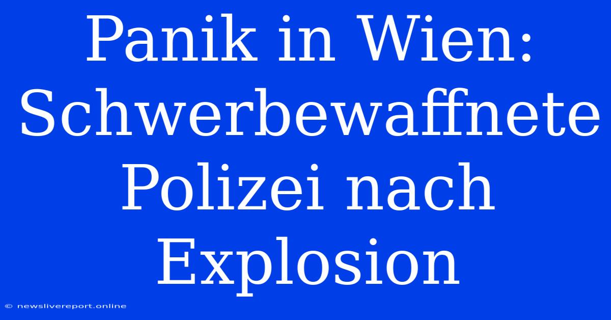 Panik In Wien: Schwerbewaffnete Polizei Nach Explosion