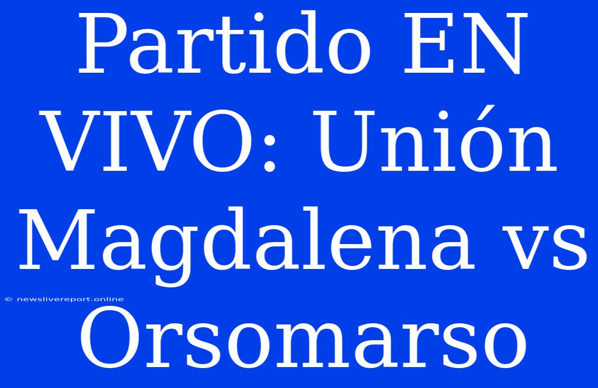 Partido EN VIVO: Unión Magdalena Vs Orsomarso