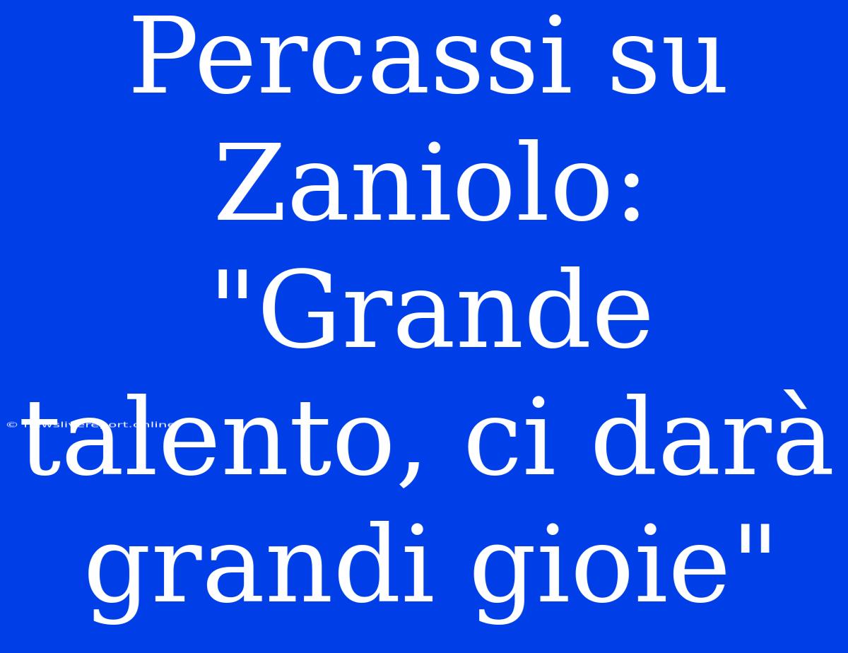 Percassi Su Zaniolo: 