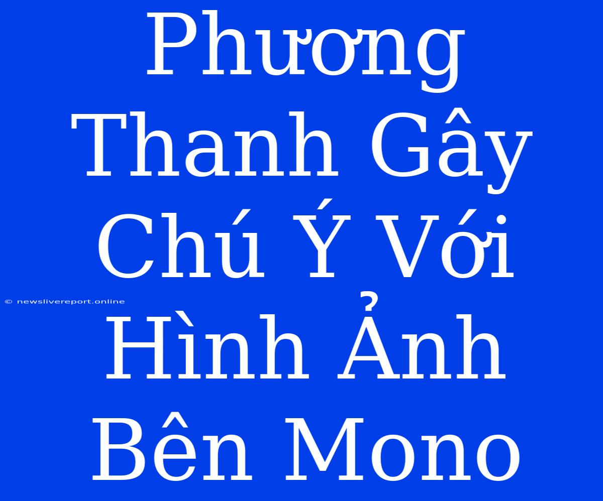 Phương Thanh Gây Chú Ý Với Hình Ảnh Bên Mono