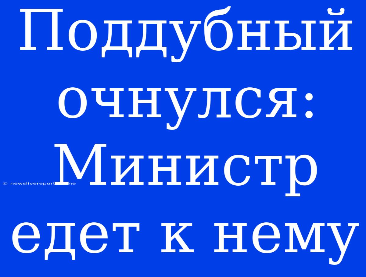 Поддубный Очнулся: Министр Едет К Нему