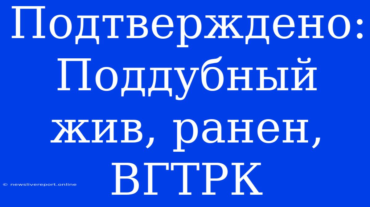 Подтверждено: Поддубный Жив, Ранен, ВГТРК