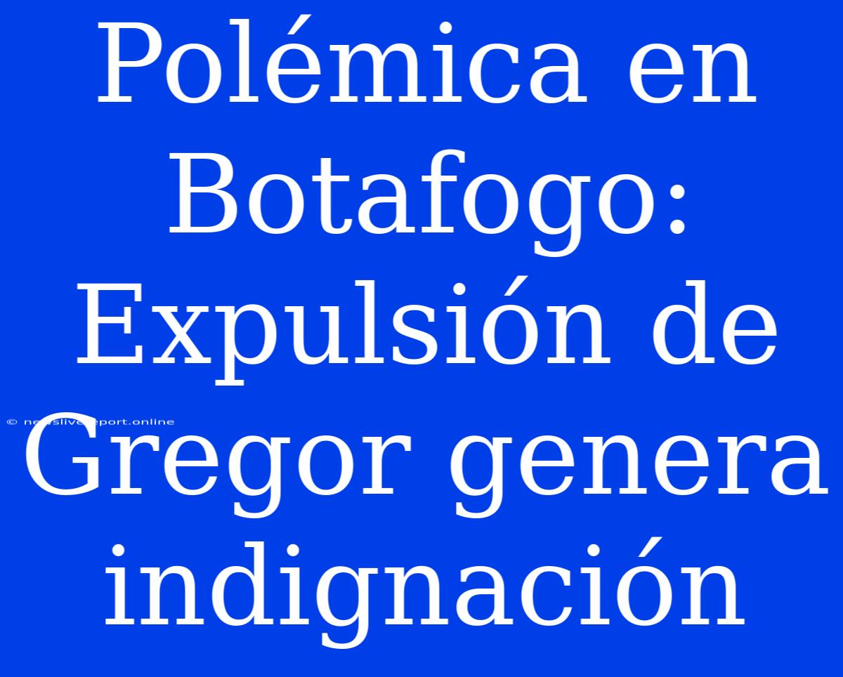 Polémica En Botafogo: Expulsión De Gregor Genera Indignación