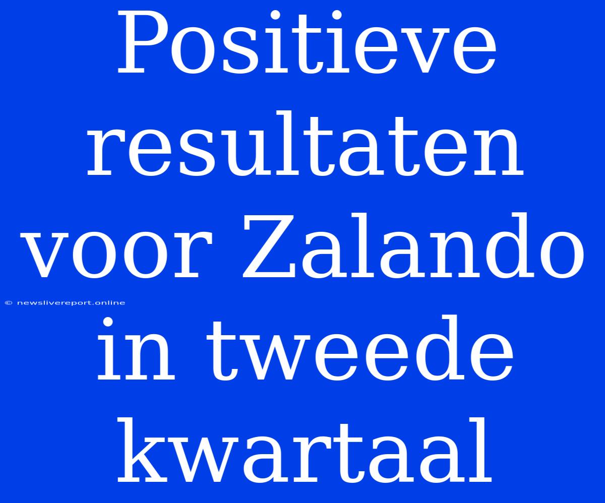 Positieve Resultaten Voor Zalando In Tweede Kwartaal