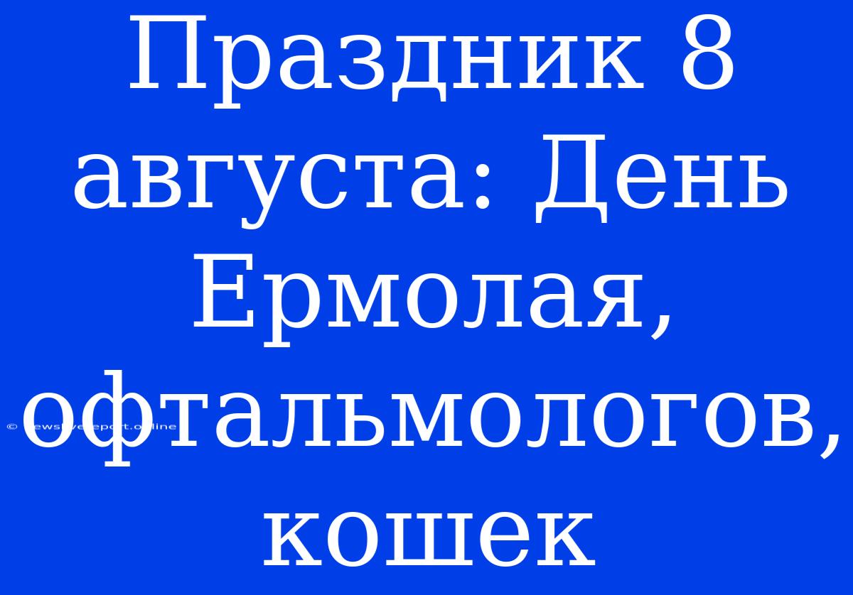 Праздник 8 Августа: День Ермолая, Офтальмологов, Кошек