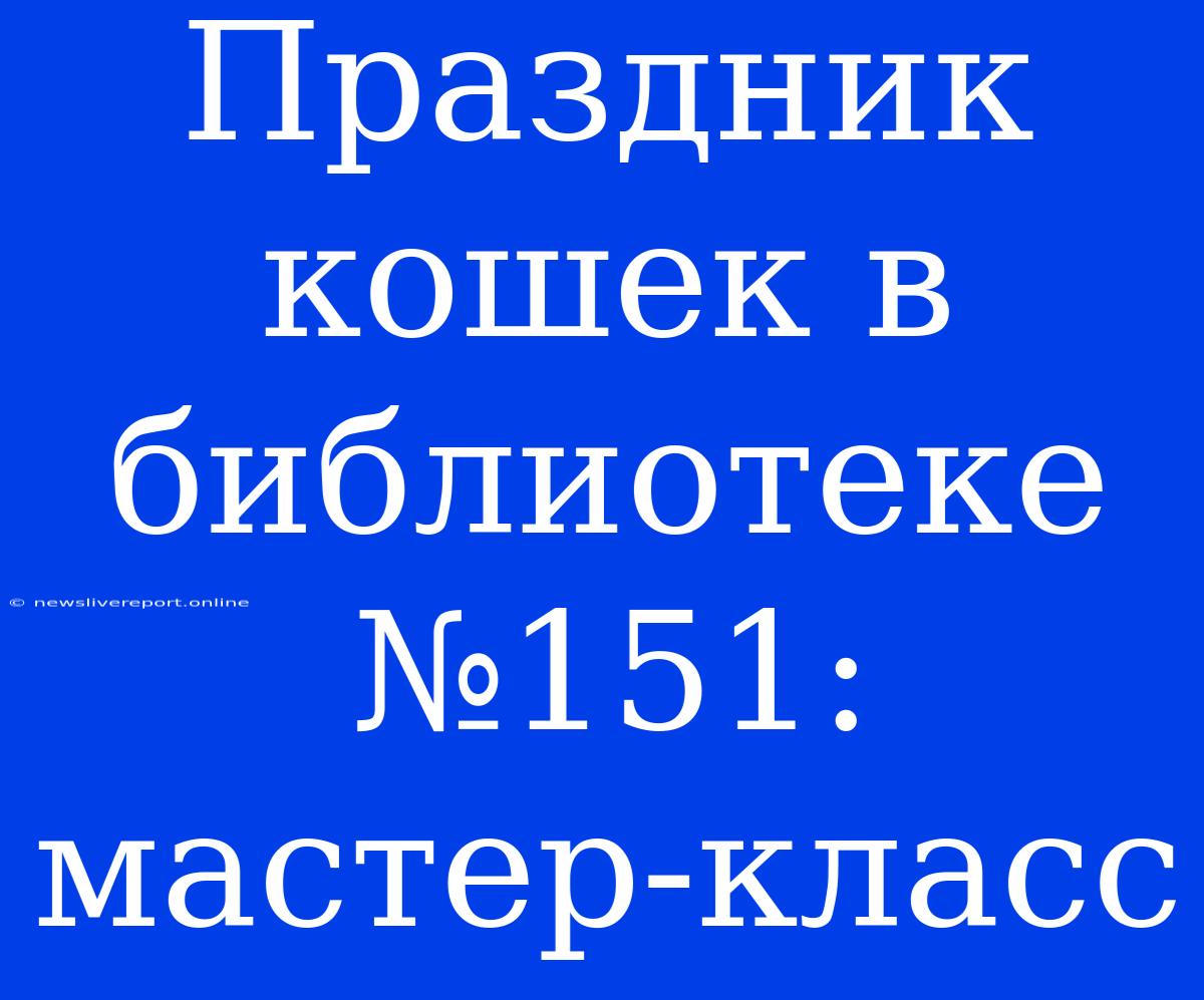 Праздник Кошек В Библиотеке №151: Мастер-класс