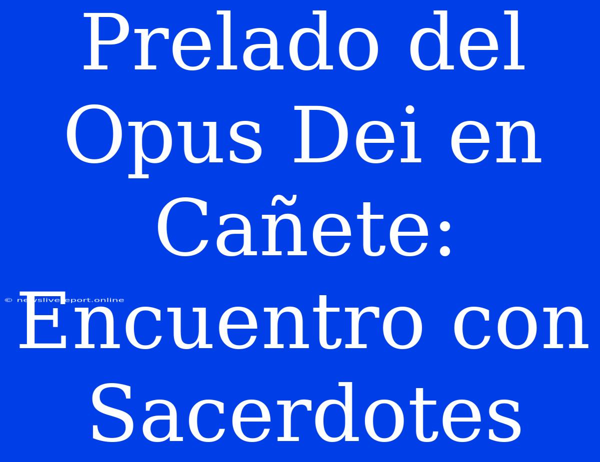 Prelado Del Opus Dei En Cañete: Encuentro Con Sacerdotes