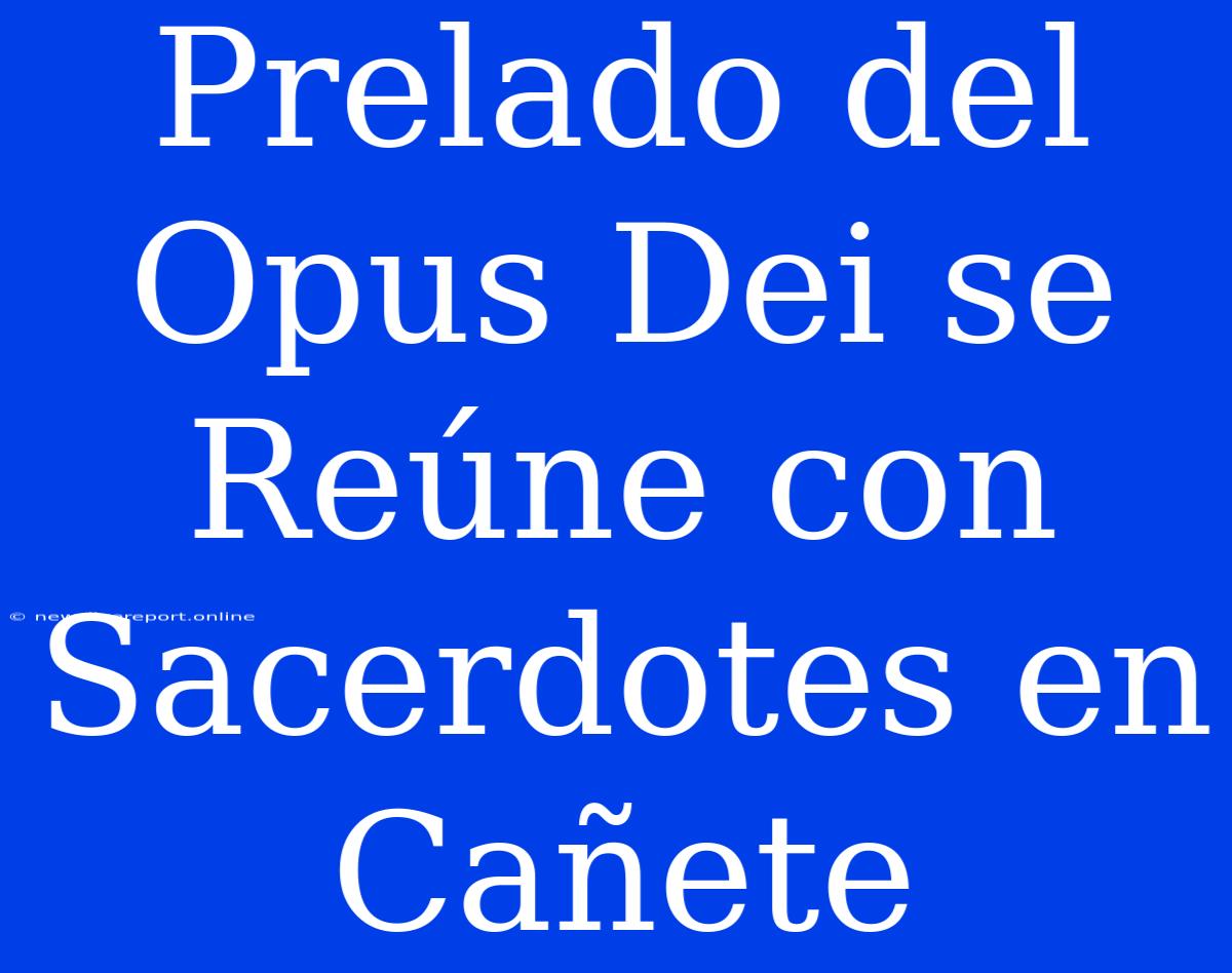 Prelado Del Opus Dei Se Reúne Con Sacerdotes En Cañete