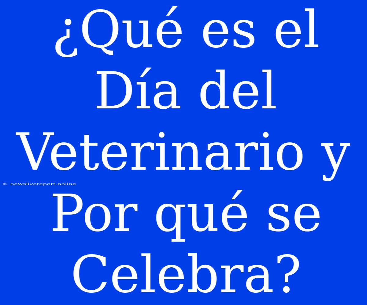 ¿Qué Es El Día Del Veterinario Y Por Qué Se Celebra?