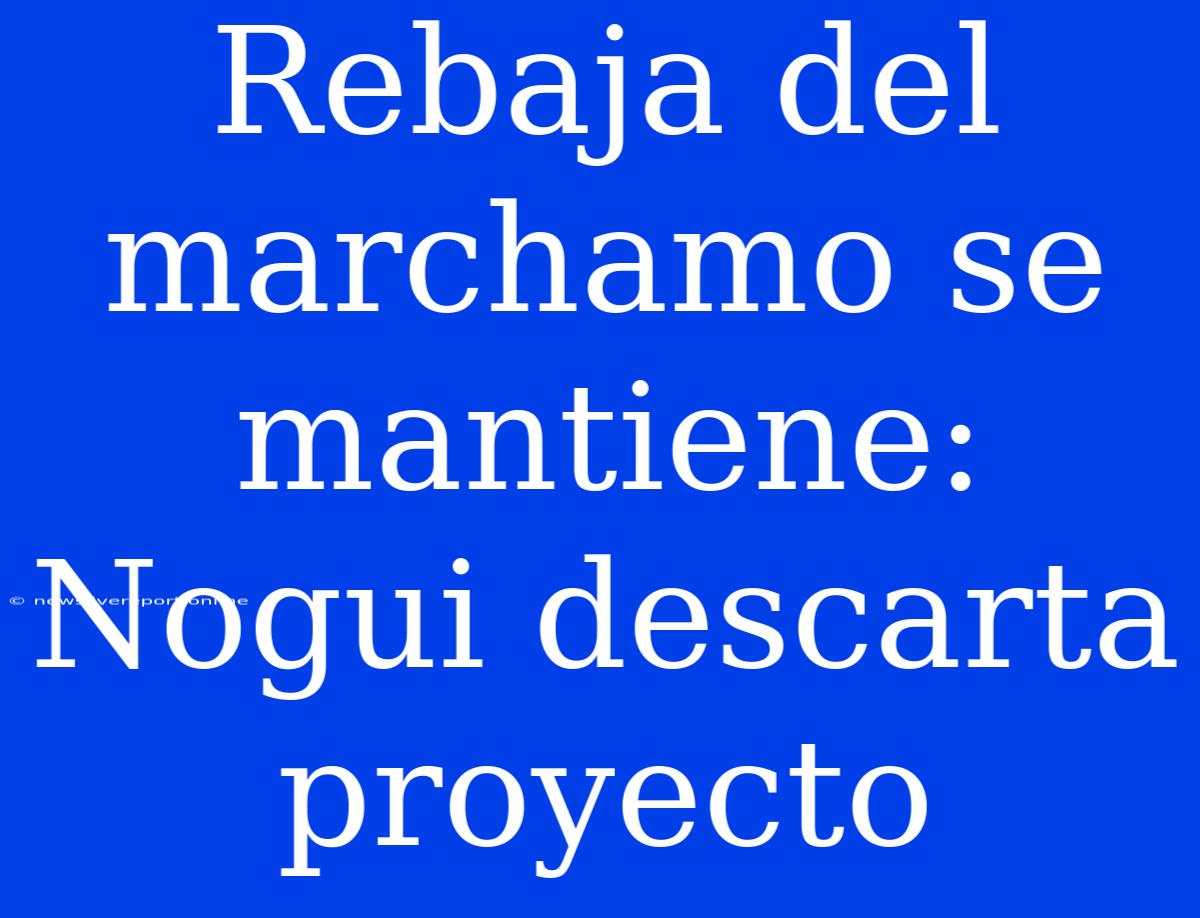 Rebaja Del Marchamo Se Mantiene: Nogui Descarta Proyecto