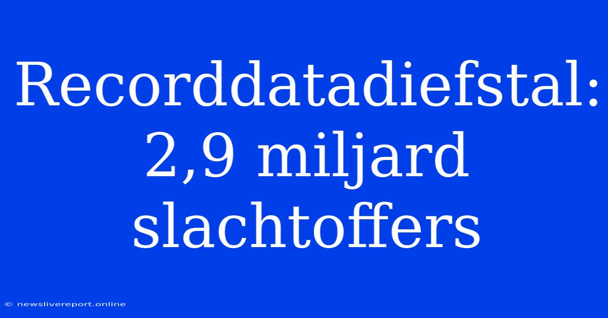 Recorddatadiefstal: 2,9 Miljard Slachtoffers