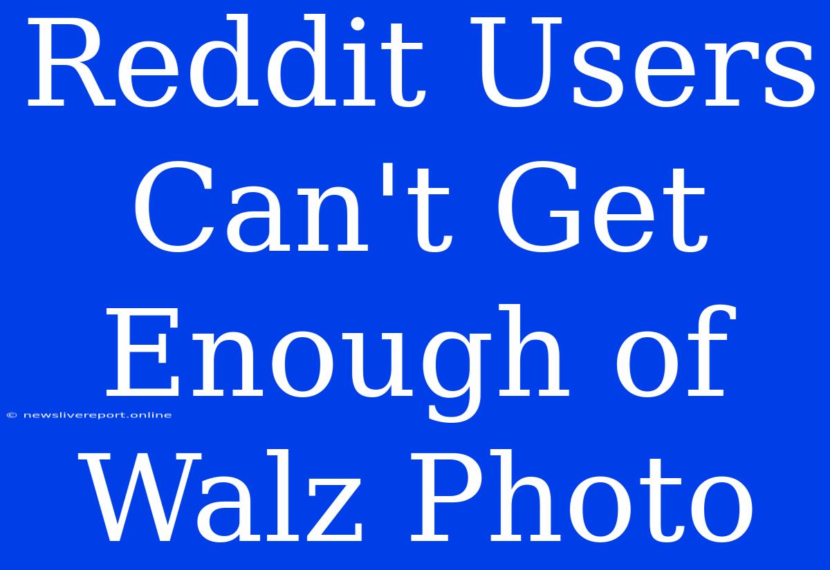 Reddit Users Can't Get Enough Of Walz Photo