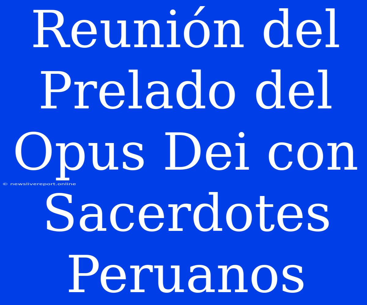 Reunión Del Prelado Del Opus Dei Con Sacerdotes Peruanos