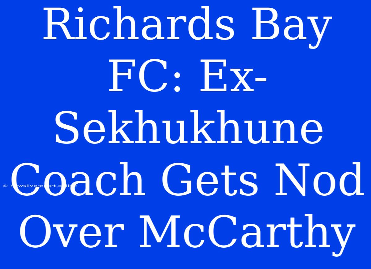 Richards Bay FC: Ex-Sekhukhune Coach Gets Nod Over McCarthy