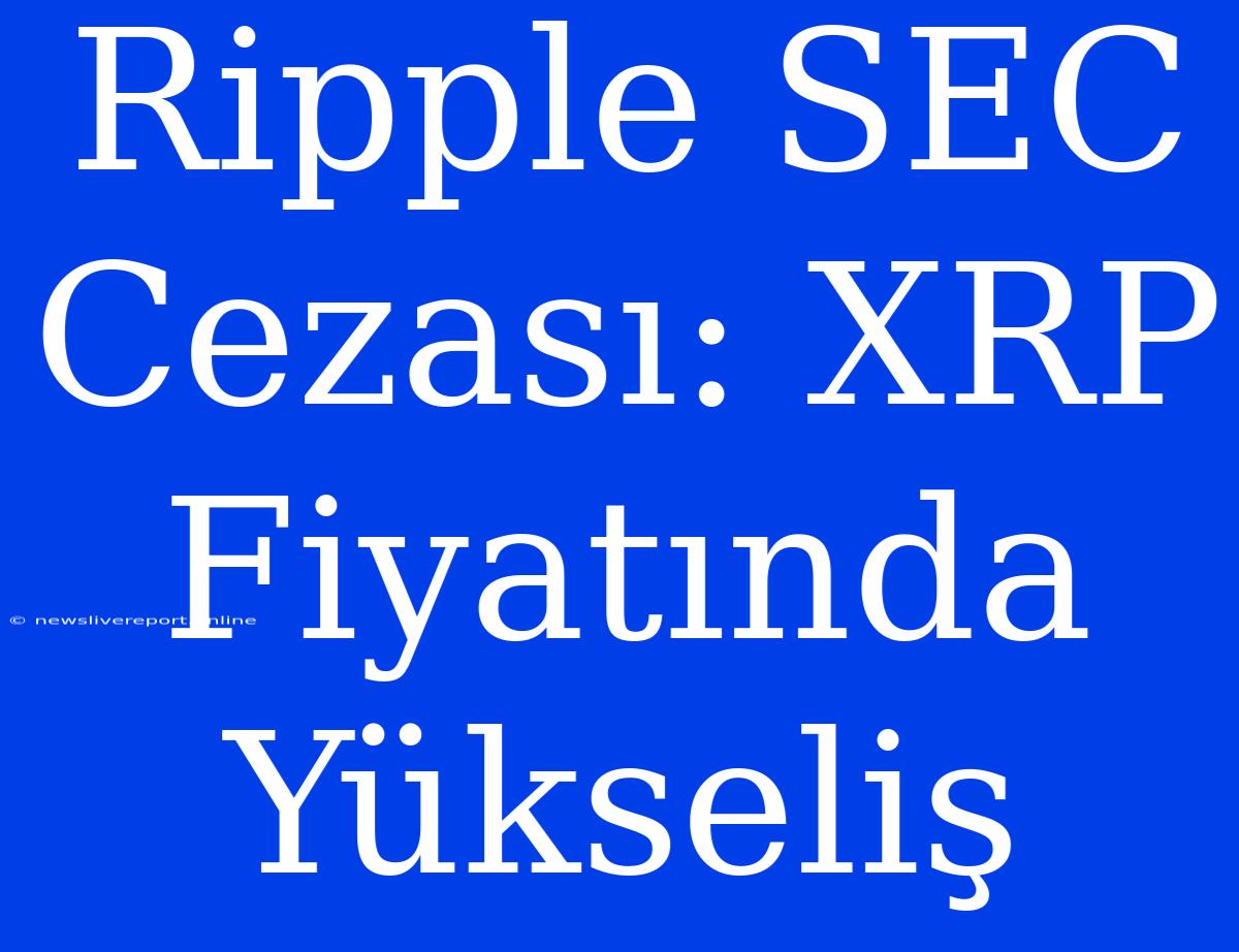 Ripple SEC Cezası: XRP Fiyatında Yükseliş