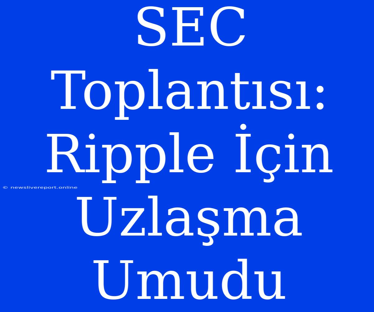 SEC Toplantısı: Ripple İçin Uzlaşma Umudu