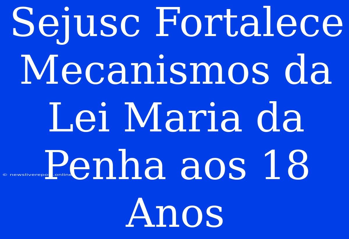 Sejusc Fortalece Mecanismos Da Lei Maria Da Penha Aos 18 Anos