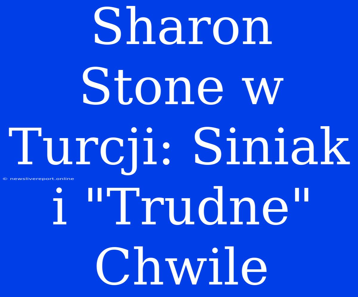 Sharon Stone W Turcji: Siniak I 