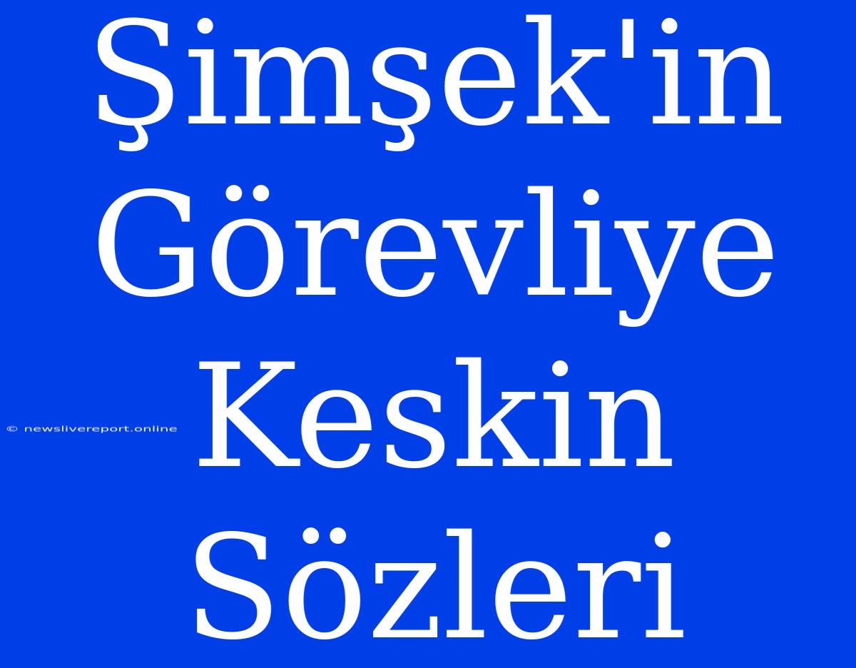 Şimşek'in Görevliye Keskin Sözleri