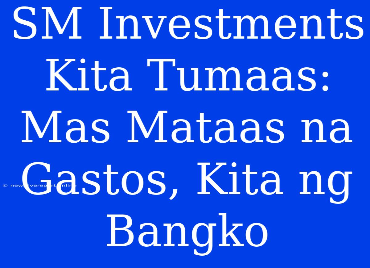 SM Investments Kita Tumaas: Mas Mataas Na Gastos, Kita Ng Bangko