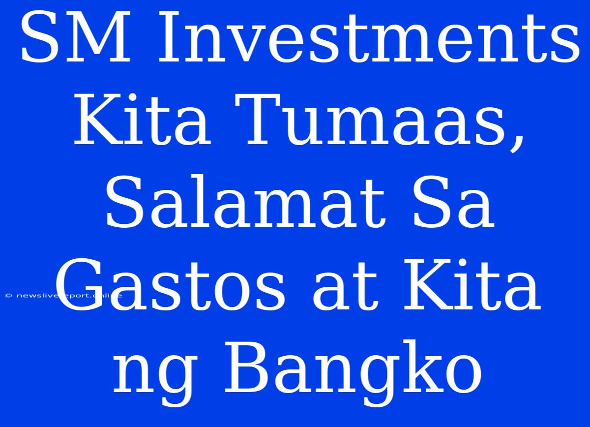 SM Investments Kita Tumaas, Salamat Sa Gastos At Kita Ng Bangko