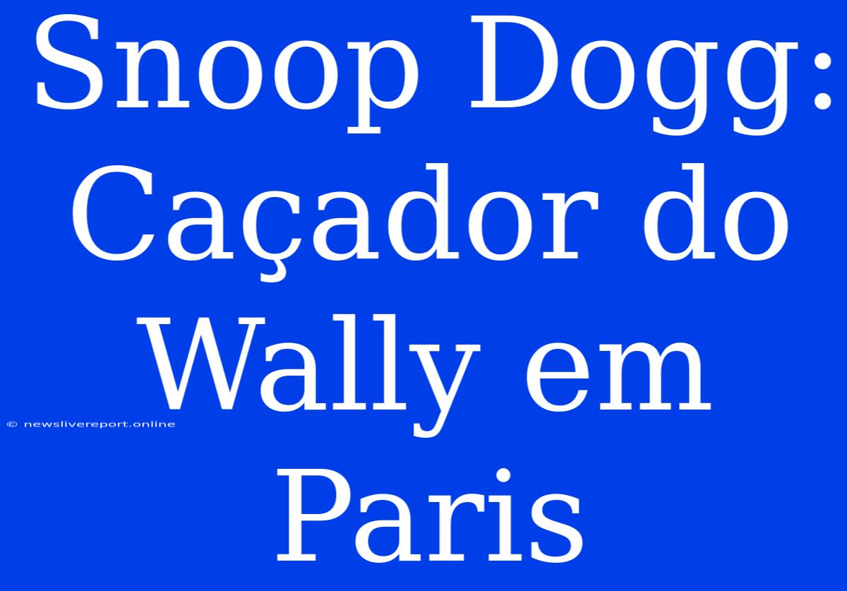 Snoop Dogg: Caçador Do Wally Em Paris