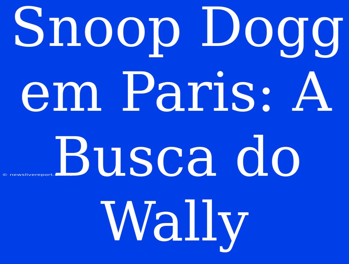 Snoop Dogg Em Paris: A Busca Do Wally