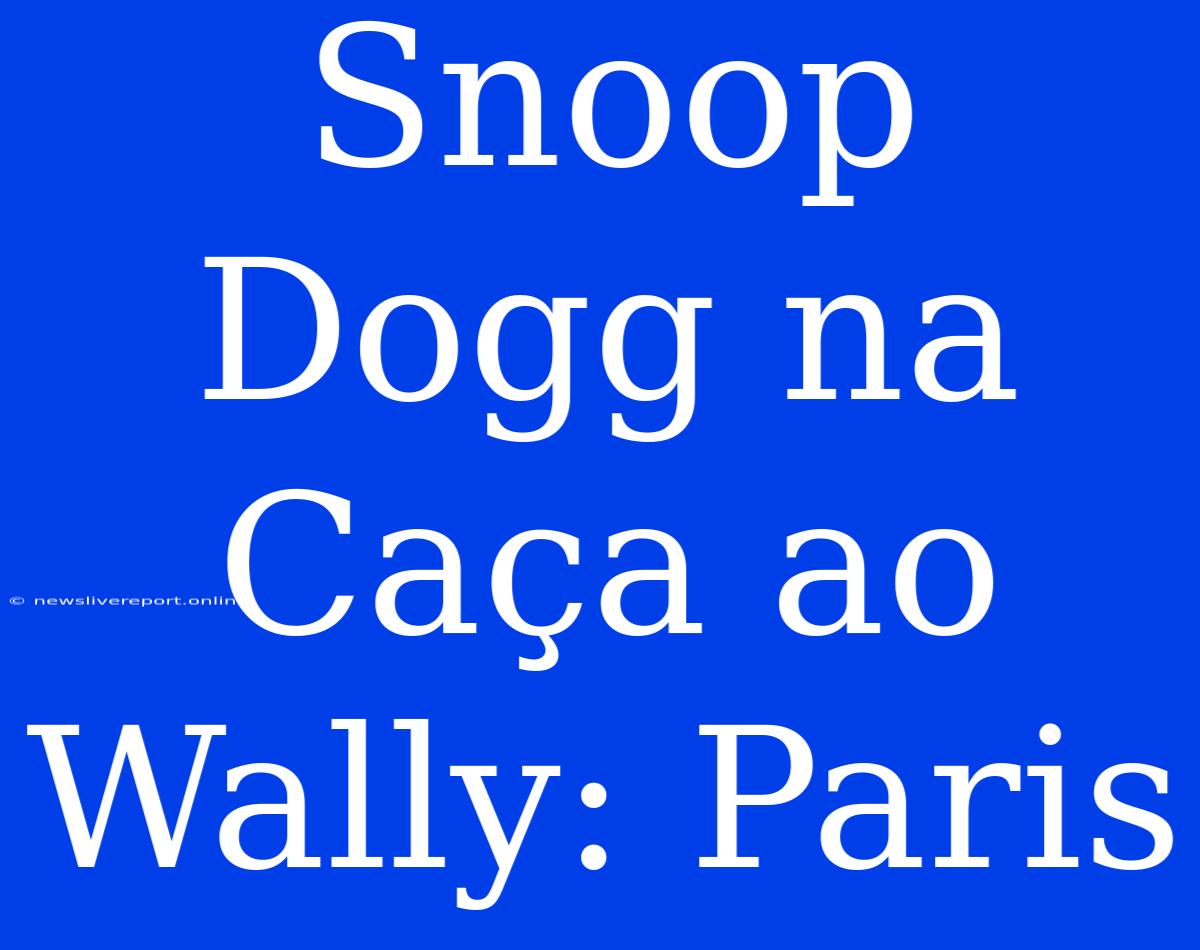 Snoop Dogg Na Caça Ao Wally: Paris