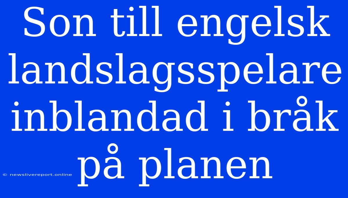 Son Till Engelsk Landslagsspelare Inblandad I Bråk På Planen