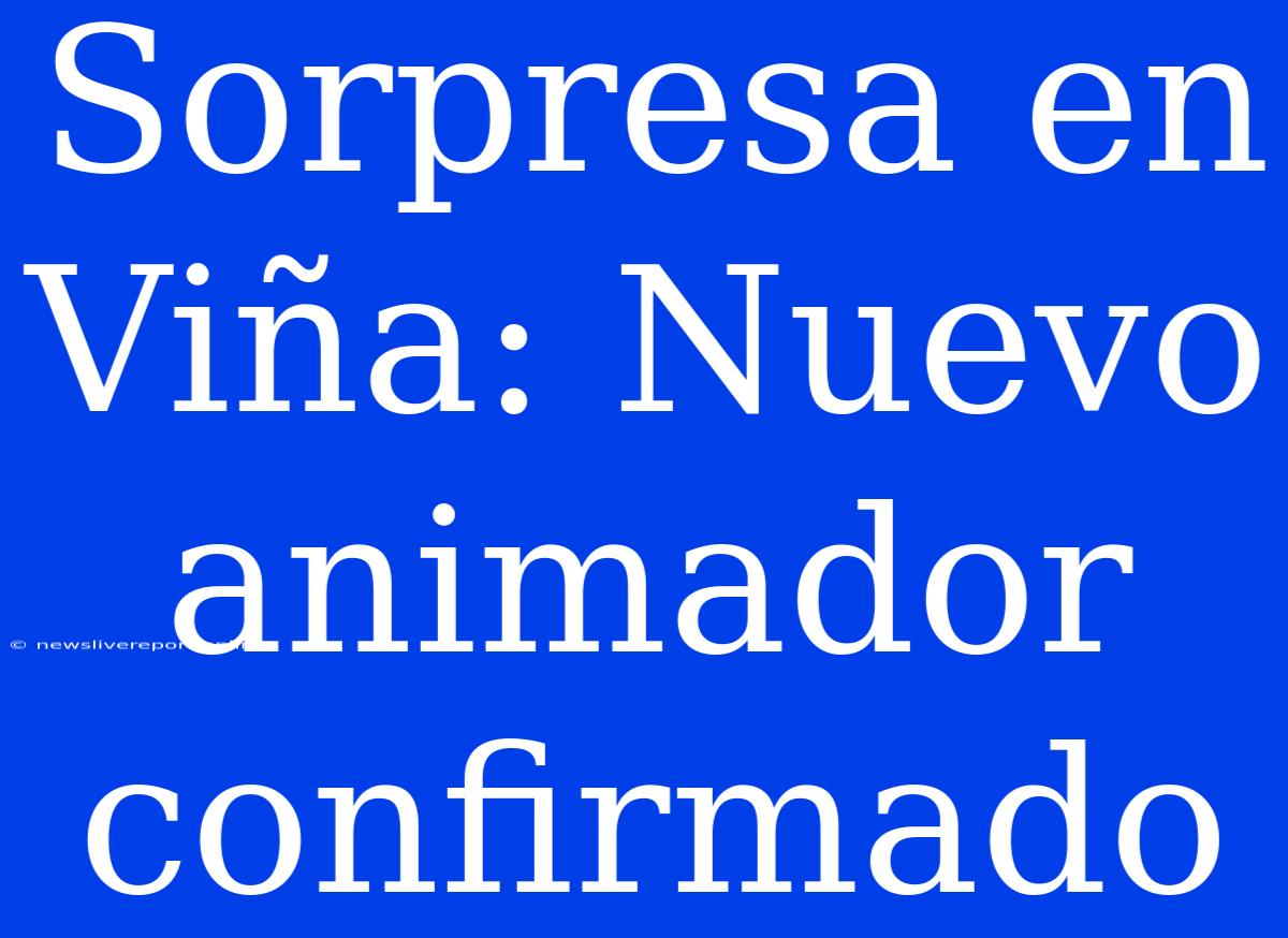 Sorpresa En Viña: Nuevo Animador Confirmado