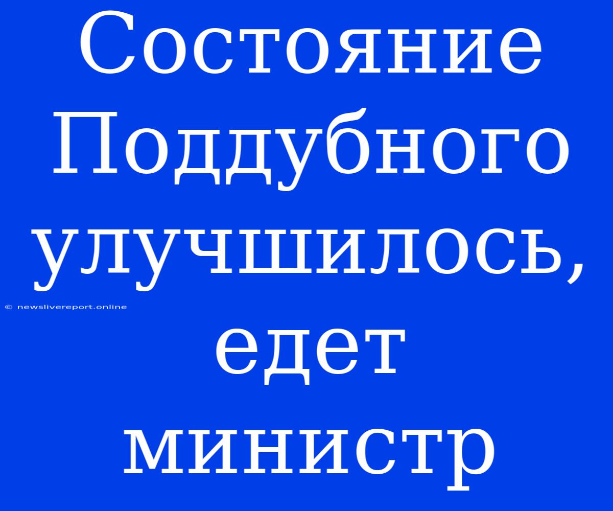 Состояние Поддубного Улучшилось, Едет Министр