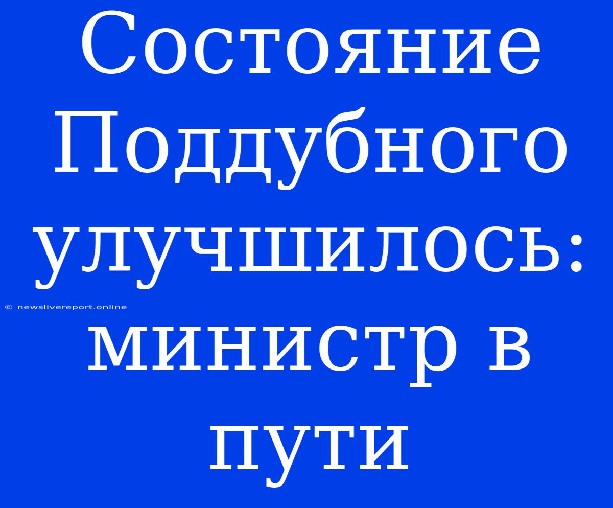 Состояние Поддубного Улучшилось: Министр В Пути