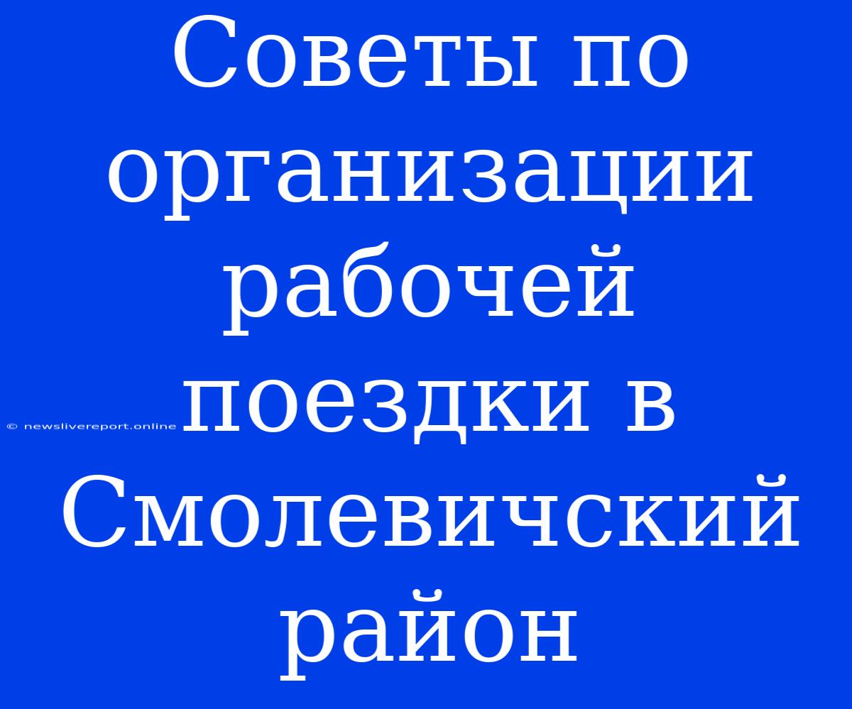 Советы По Организации Рабочей Поездки В Смолевичский Район