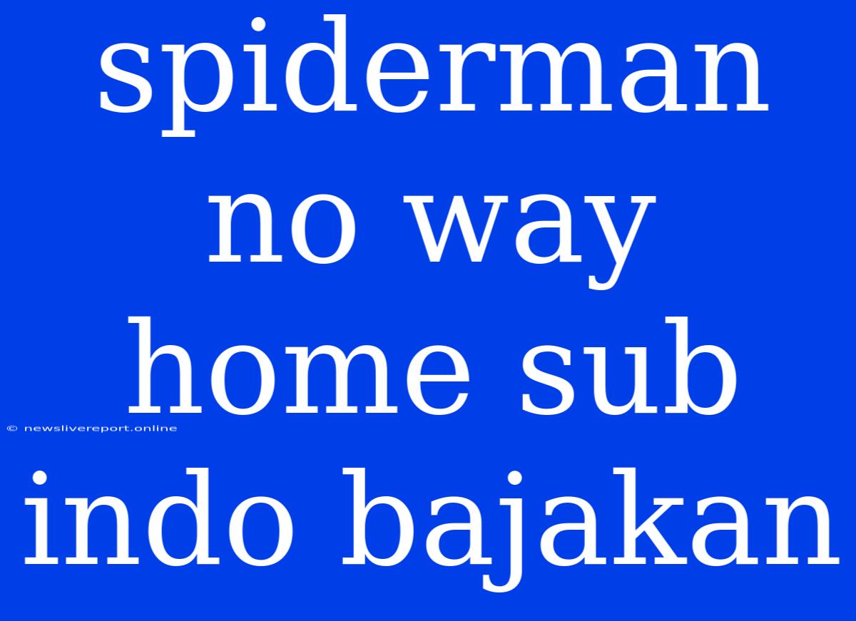 Spiderman No Way Home Sub Indo Bajakan