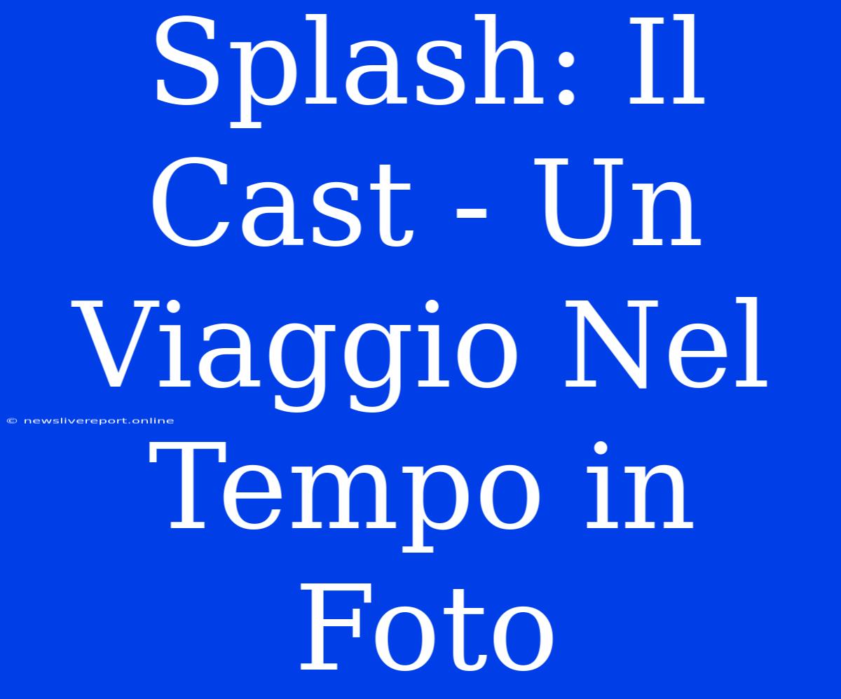 Splash: Il Cast - Un Viaggio Nel Tempo In Foto