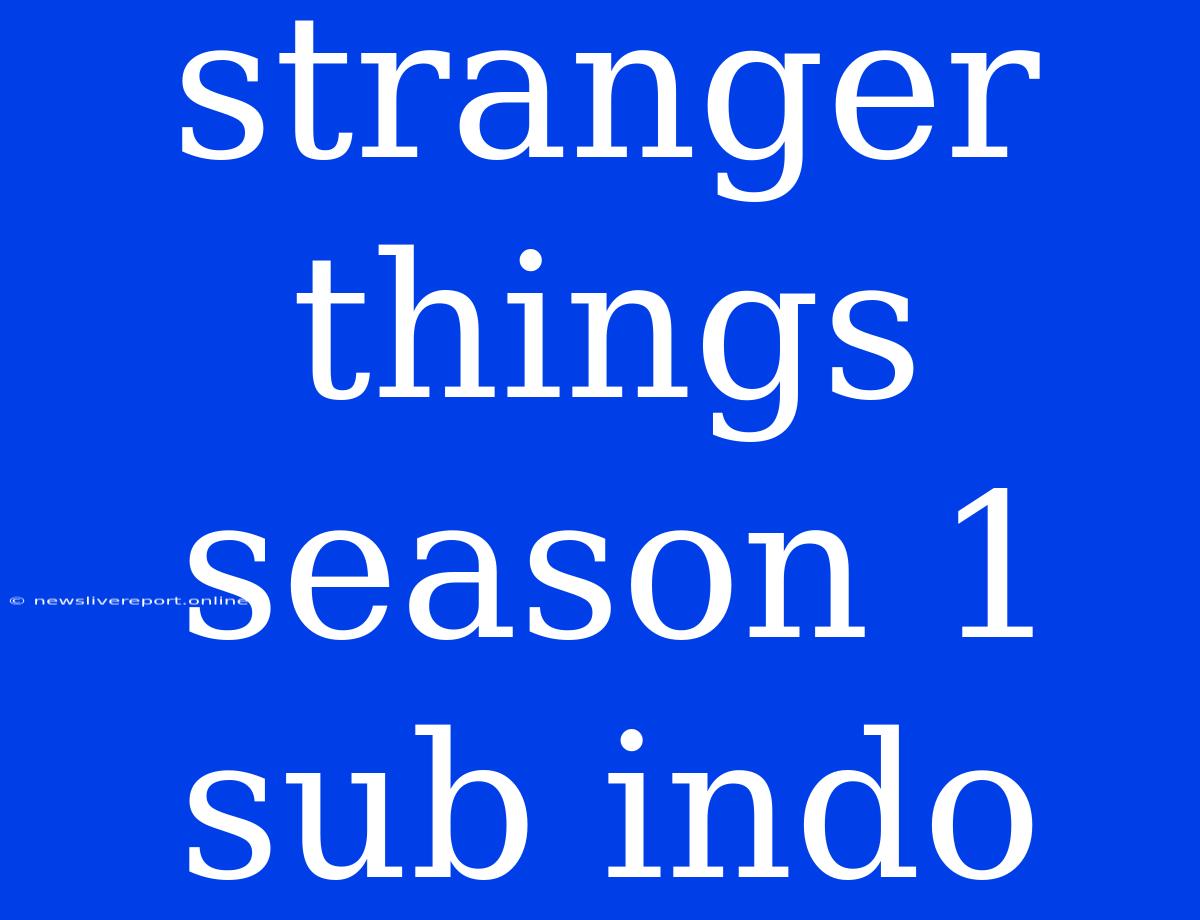 Stranger Things Season 1 Sub Indo