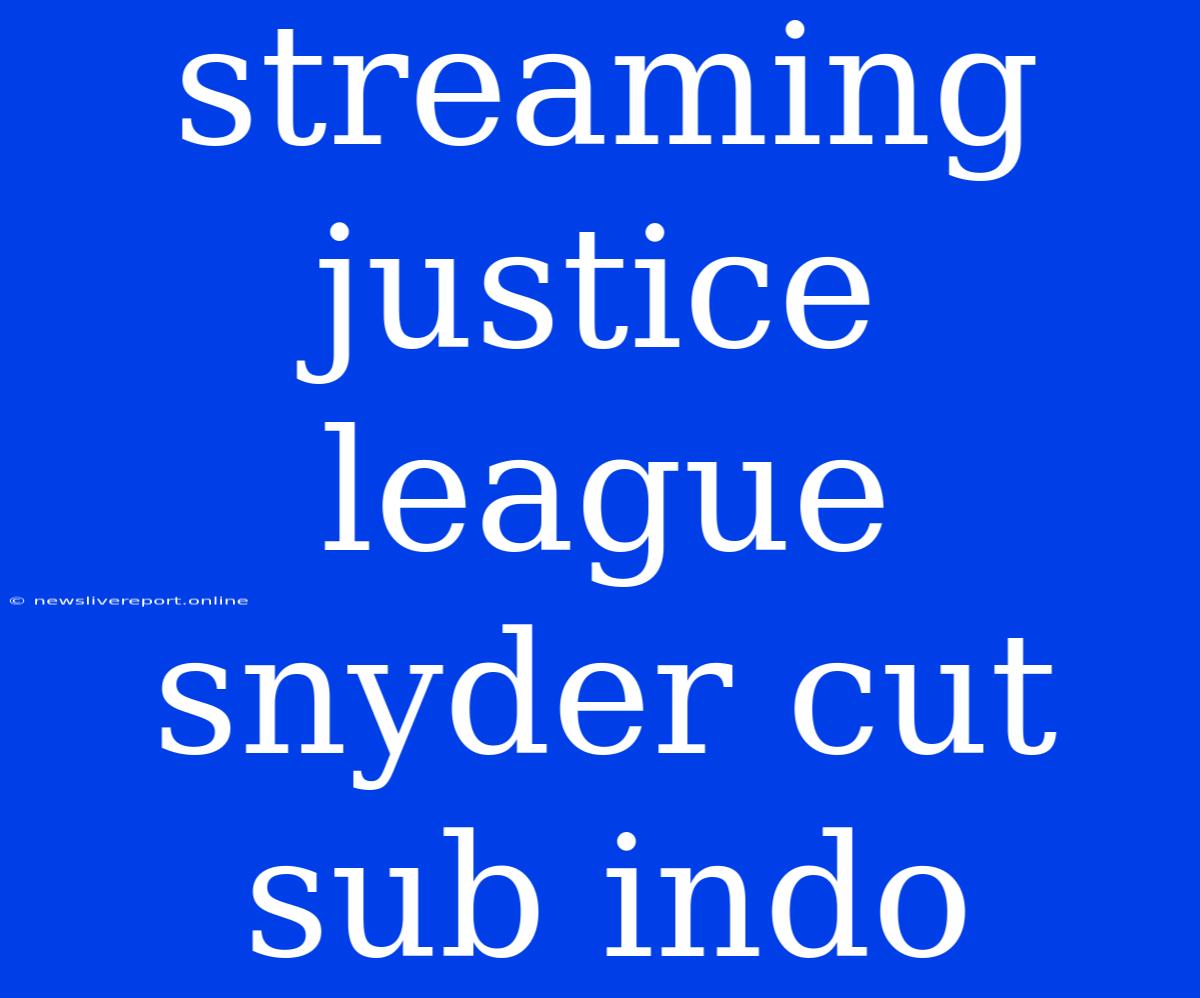 Streaming Justice League Snyder Cut Sub Indo