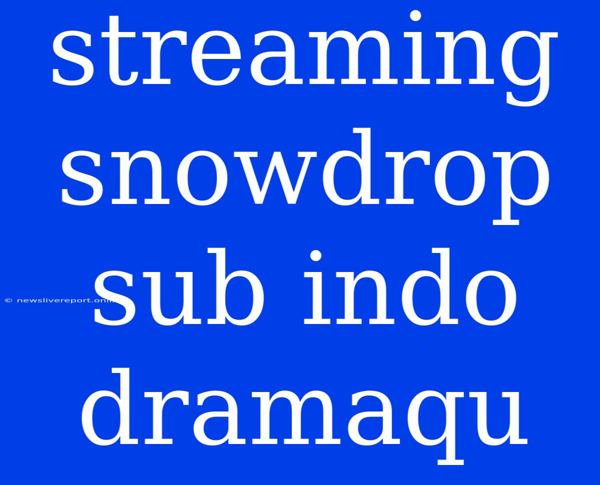 Streaming Snowdrop Sub Indo Dramaqu