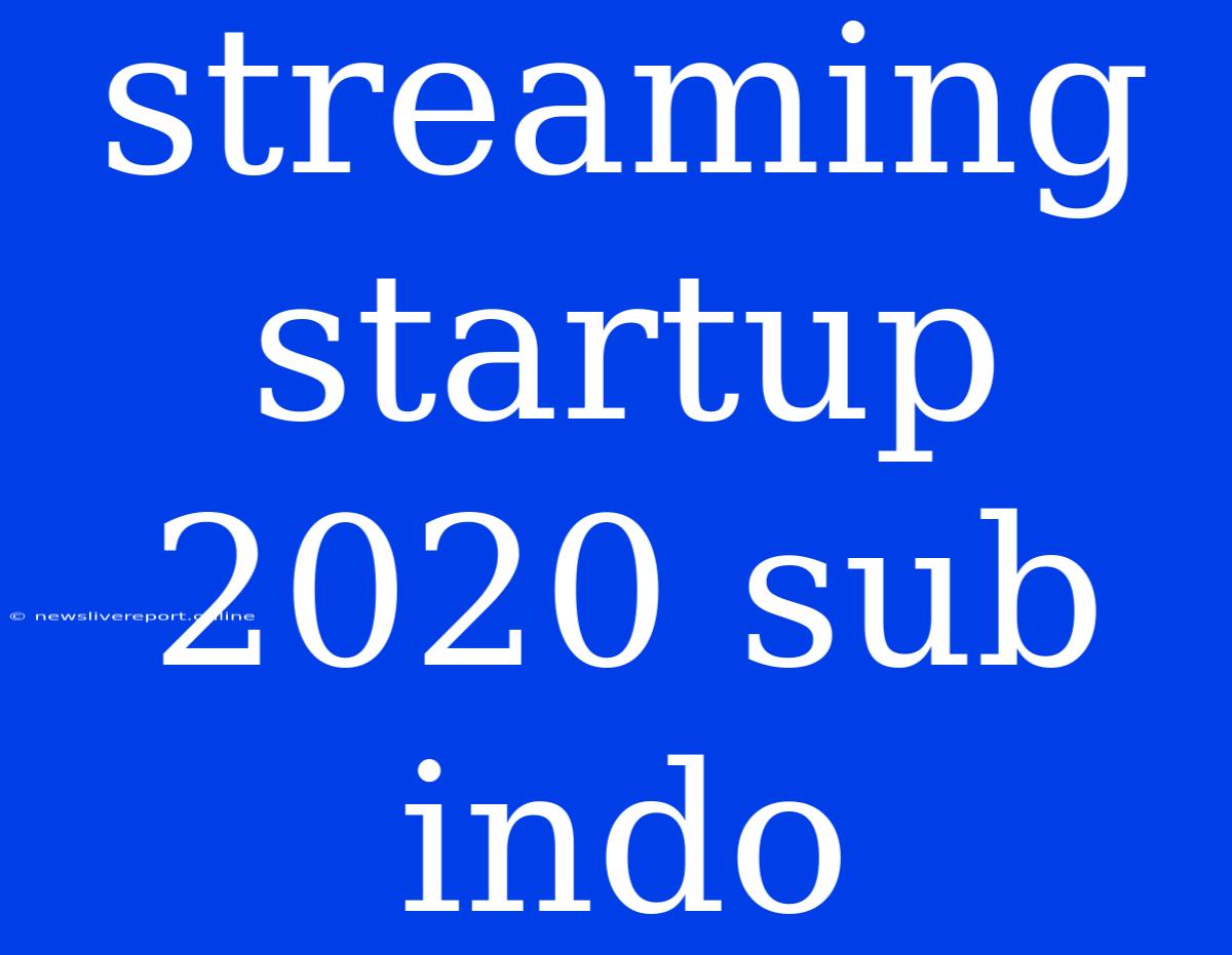 Streaming Startup 2020 Sub Indo