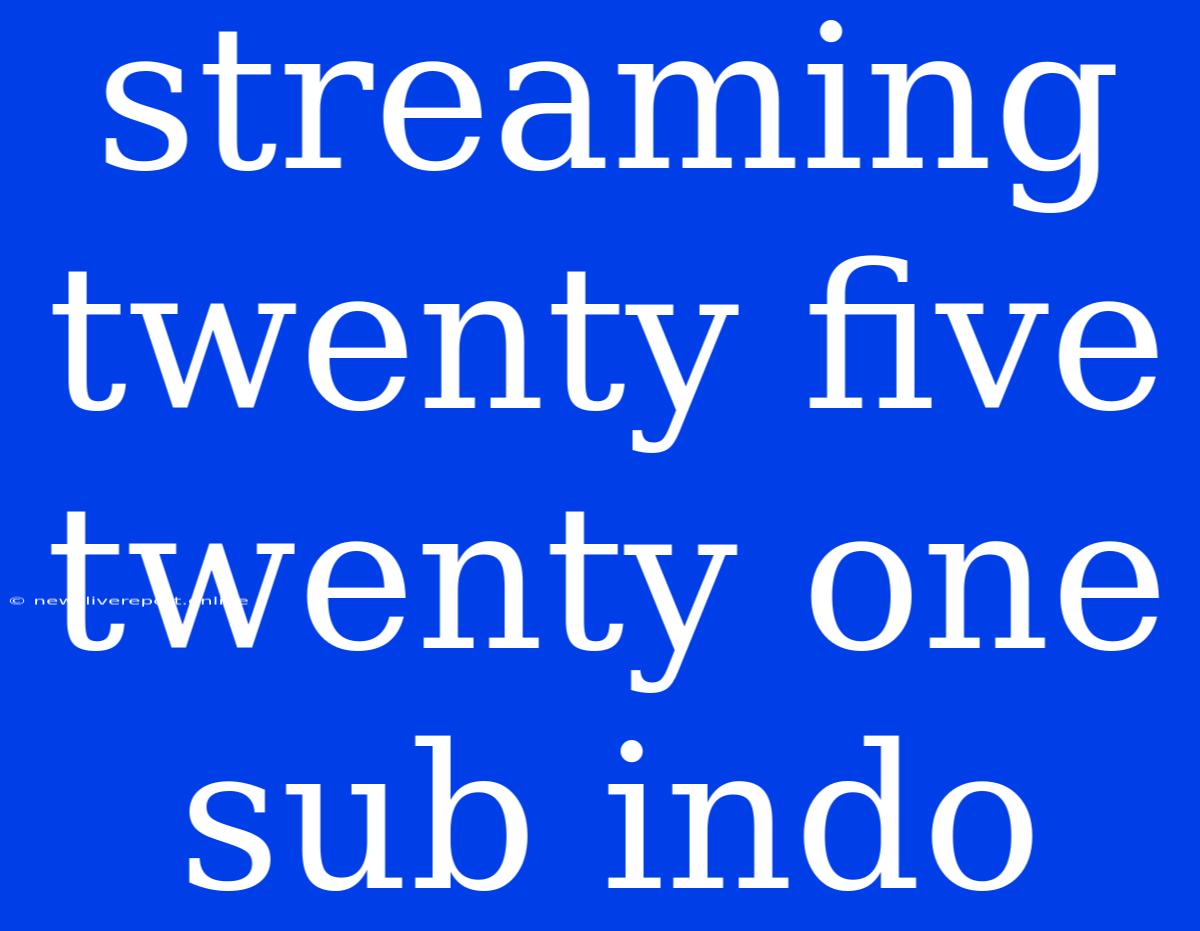 Streaming Twenty Five Twenty One Sub Indo