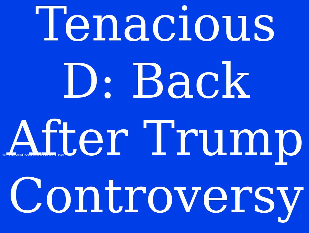 Tenacious D: Back After Trump Controversy