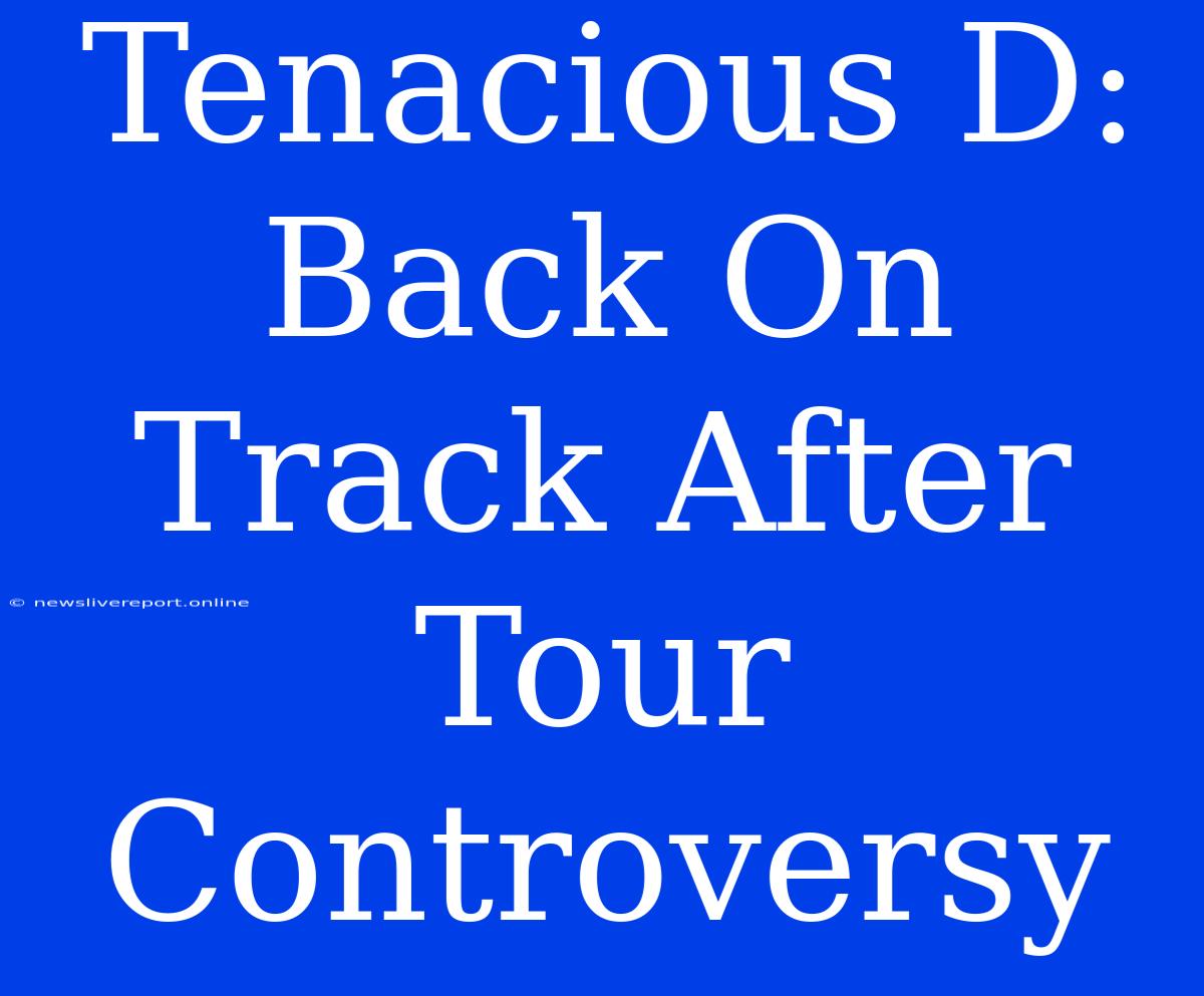 Tenacious D: Back On Track After Tour Controversy