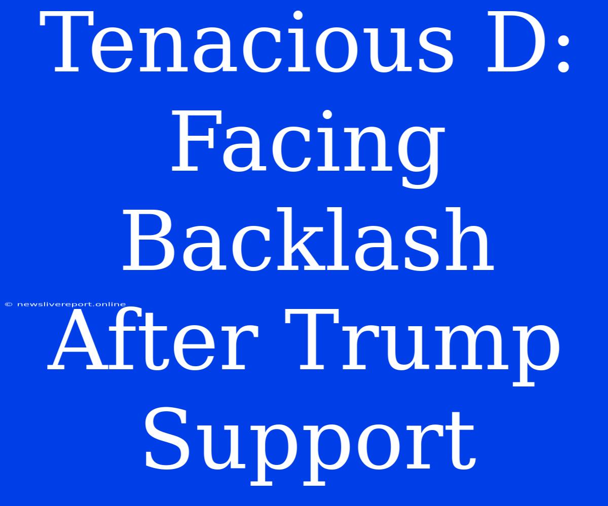 Tenacious D:  Facing Backlash After Trump Support