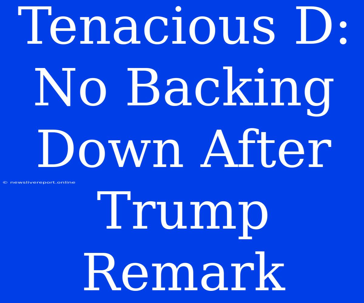 Tenacious D:  No Backing Down After Trump Remark