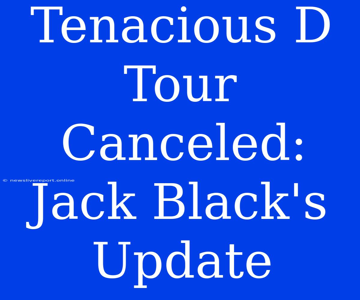 Tenacious D Tour Canceled: Jack Black's Update