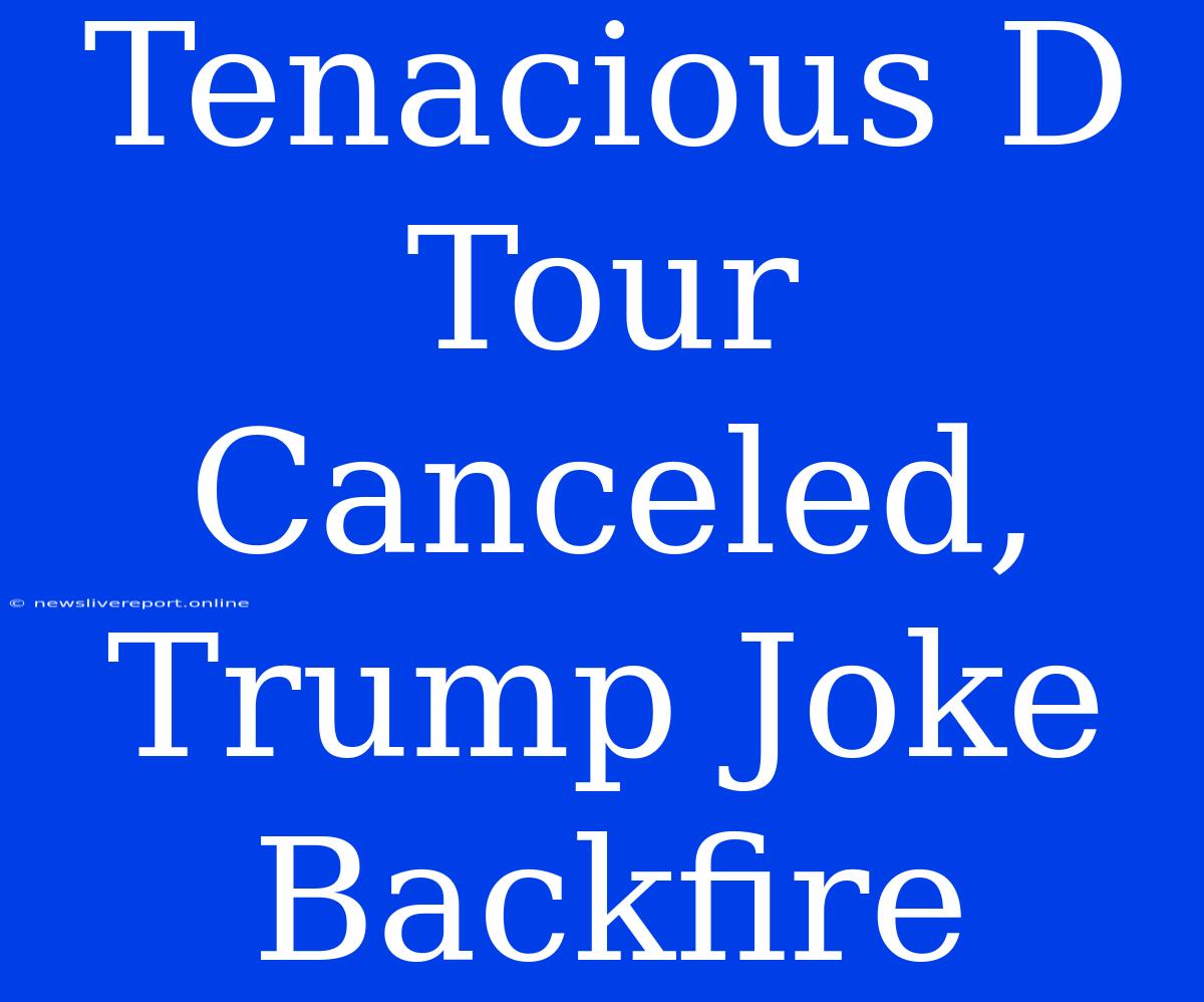 Tenacious D Tour Canceled, Trump Joke Backfire